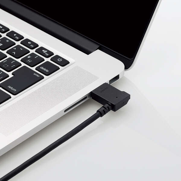  Elecom HDMI кабель HIGH SPEED HDMI L знак 2m мягкость левый направление черный ICAC-HD14EYL20BK