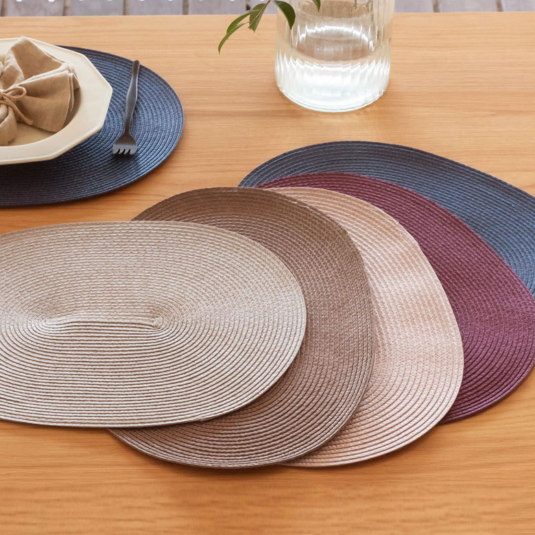  place mat oval p race mat 1 sheets table wear washing with water peace modern grayish all 5 color kitchen articles Richelishu67002