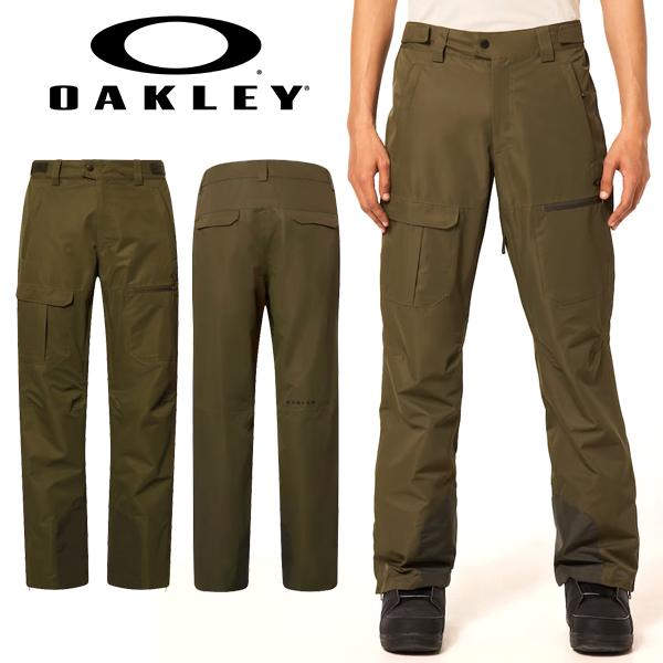 40%off одежда для сноуборда мужской брюки Oacley OAKLEY цельный разрезание низ сноуборд лыжи хаки FOA404738-86L 2023-2024 зима новый продукт 