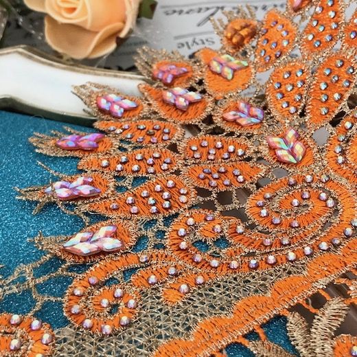  широкий . гонки Stone имеется orange Gold Leotard платье оборудование орнамент ручная работа 