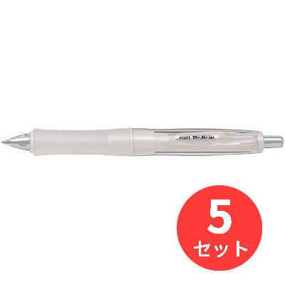 PILOT（文具） パイロット ドクターグリップ Gスペック フラッシュカラーシリーズ ホワイト（黒）0.7mm BDGS-60R-FW×5本 ドクターグリップ ボールペンの商品画像