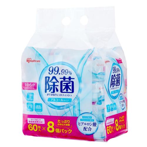  Iris o-yama устранение бактерий возможно влажные салфетка алкоголь 60 листов ×8 WTS-60A8P { срок поставки примерно 1 неделя }