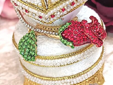 PERSONALIZED Russian Imperial Ruby Faberge Egg & RUBY Jewelry SET Personalised Wedding Gift Cake Topper Bride and Groom present Bridal Wedding presen