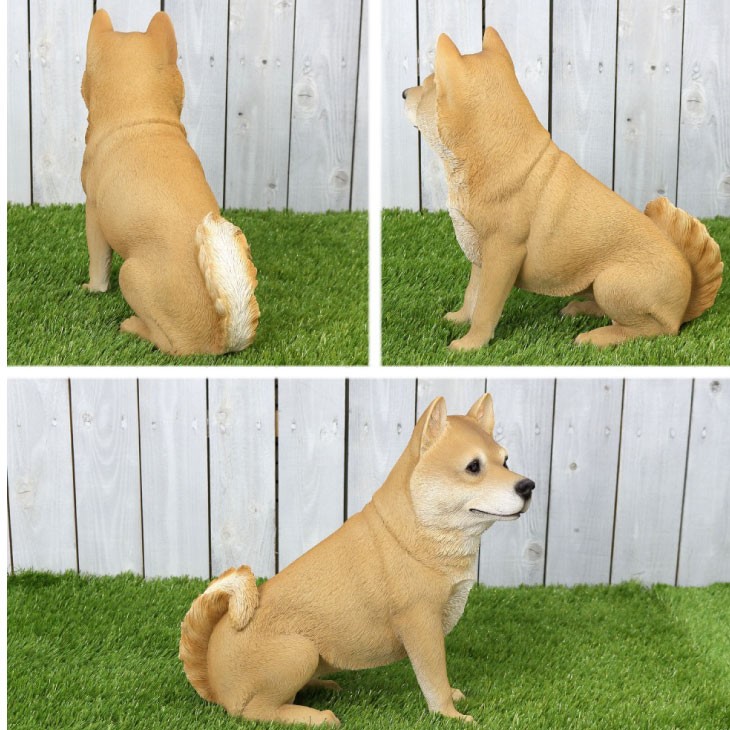 Qy 53 エミオークガーデン店 アニマルオーナメント シバ犬お座りオーナメント Diy 工具 紅石 Qy 53