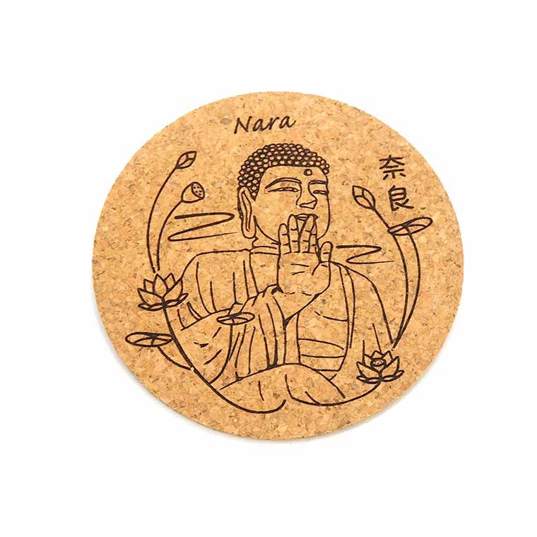  Nara. souvenir circle cork Coaster Nara. large . approximately 82×4mm[.. packet correspondence ]