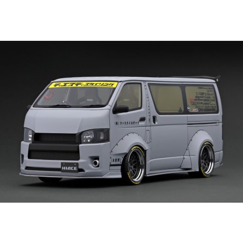 イグニッションモデル IG2802 TSD WORKS HIACE ハイエース IG2802 1/18 T・S・D WORKS HIACE Matte Gray With Roof Rack | LINE