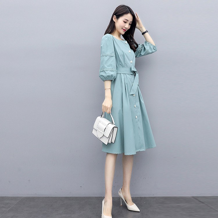 ワンピース ７分袖 長袖 春 秋 膝丈 レディース服低価 正規品