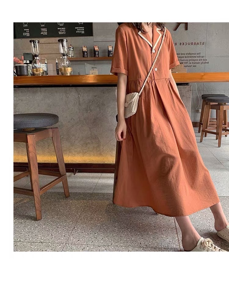 ワンピース レディース 安い 可愛い 半袖 ロング カジュアル 学生 大学生 襟付き 大人可愛い 大人カジュアル Yasu リラークショップ 通販 Yahoo ショッピング