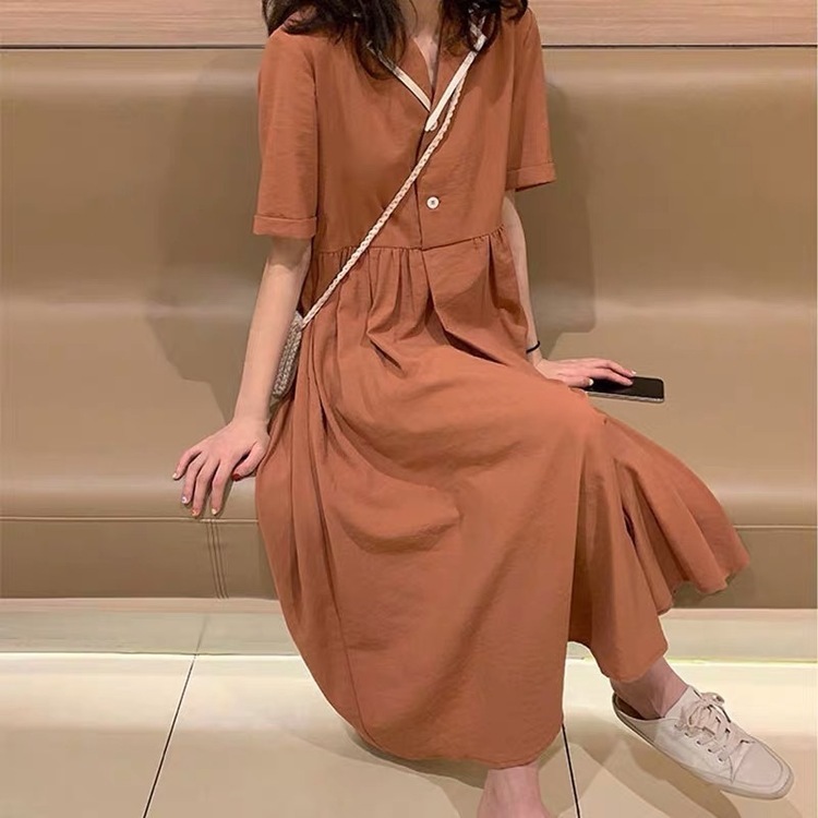 ワンピース レディース 安い 可愛い 半袖 ロング カジュアル 学生 大学生 襟付き 大人可愛い 大人カジュアル Yasu リラークショップ 通販 Yahoo ショッピング