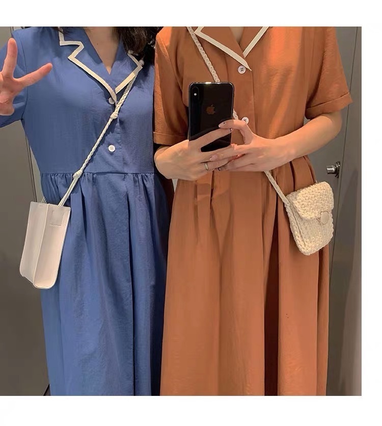 ワンピース レディース 安い 可愛い 半袖 ロング カジュアル 学生 大学生 襟付き 大人可愛い 大人カジュアル Yasu リラークショップ 通販 Yahoo ショッピング