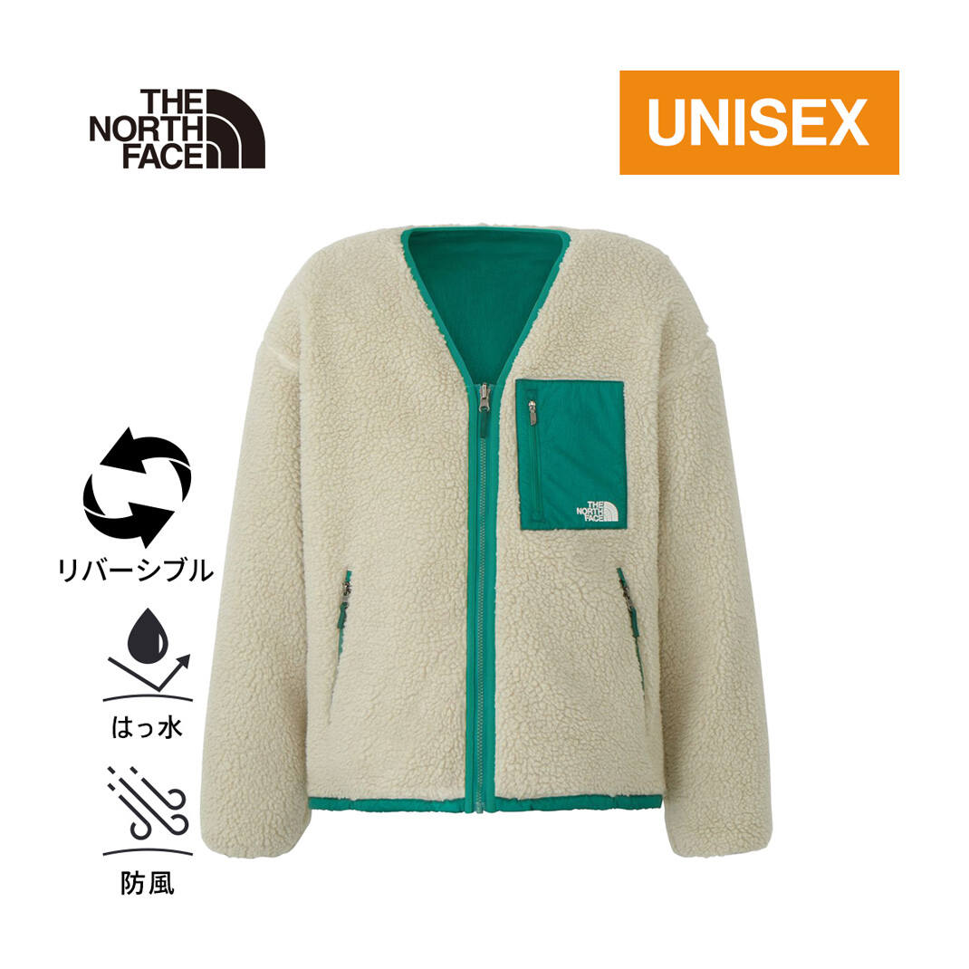 【中古】THE NORTH FACE リバーシブル エクストリーム パイル カーディガン S  オートミール × TNFグリーン メンズ THE NORTH FACE THE NORTH FACE リバーシブルエクストリームパイル