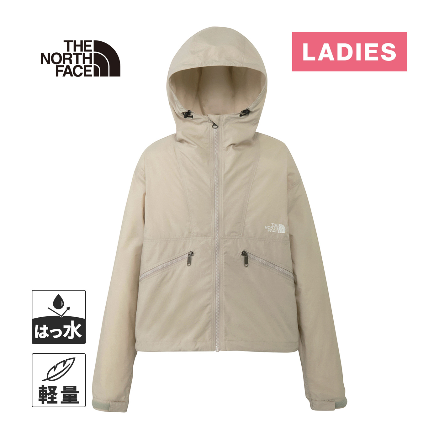 THE NORTH FACE ショートコンパクトジャケット レディース NPW22630-FI（フォッシルアイボリー）の商品画像