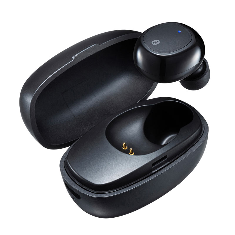 サンワサプライ 超小型Bluetooth片耳ヘッドセット（充電ケース付き） MM-BTMH52BK （ブラック） イヤホンマイク、ヘッドセットの商品画像