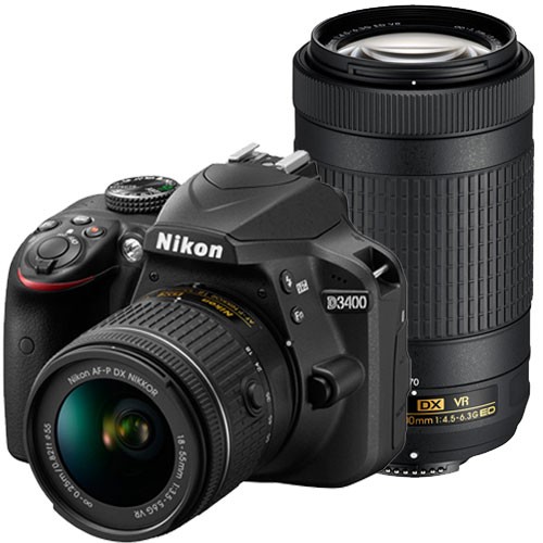 Nikon D3400 デジタル一眼カメラ　NIKON 望遠ズームレンズ ニコン ニコンDシリーズ D3400 ダブルズームキット（ブラック