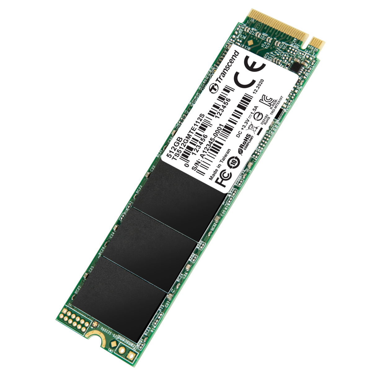 Transcend TS512GMTE112S [PCIe SSD 112S M.2 Type2280 NVMe 512GB] 内蔵型SSDの商品画像