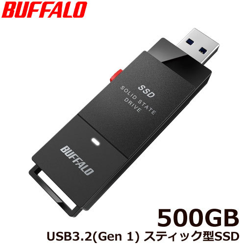  portable SSD Buffalo SSD-PUT500U3BC/D [ attached outside SSD portable USB3.2 Gen1 stick type TV video recording correspondence 500GB black ]