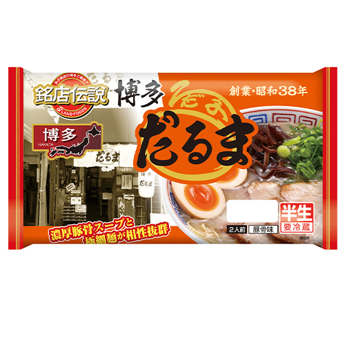 銘店伝説 博多だるま 豚骨味 2人前 × 12個 ラーメンの商品画像