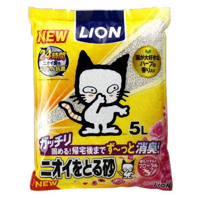 ライオン ニオイをとる砂 フローラルソープの香り 5L×4個 猫砂の商品画像