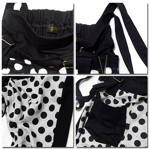 EVERSOUl サルエルパンツ メンズ 水玉 ドット柄 サスペンダー サルエル