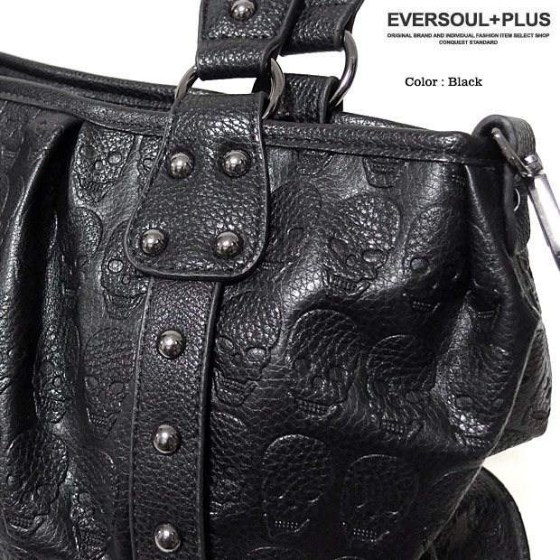 ネイビー スカルスタッズ トートバッグ eversoul_eplus762