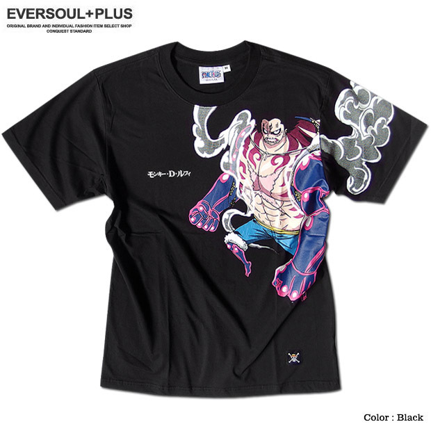ワンピース Onepiece ルフィ Tシャツ メンズ ギアフォース アニメ グッズ 原宿系 麦わら海賊団 プリント 海外モデル ブラック Eplus1035 Eversoul Plus メンズファッション 通販 Yahoo ショッピング