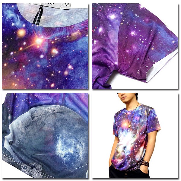 宇宙 プリント 総柄 Tシャツ ギャラクシー 銀河 スペース 宇宙 プリント 総柄 Tシャツ ギャラクシー 銀河 スペース