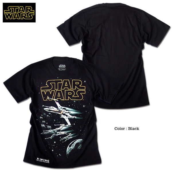 スターウォーズ Tシャツ メンズ 半袖 STARWARS ブラック 黒 X-WING