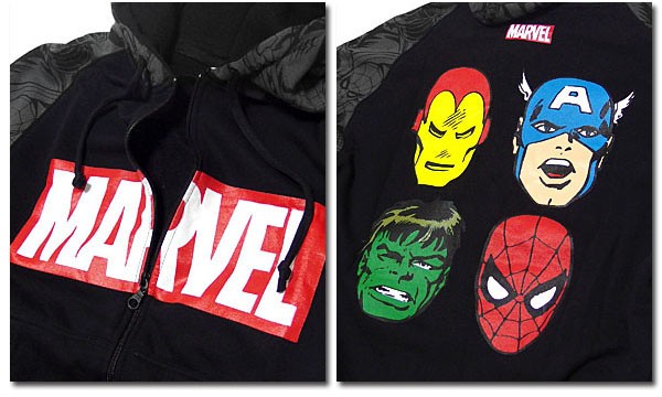 マーベル MARVEL ジップパーカー メンズ 裏起毛 パーカー 厚手 大きい