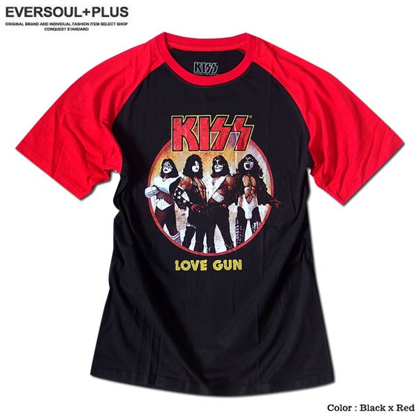 KISS キッス Tシャツ メンズ バンド ロック ラグランスリーブ グッズ