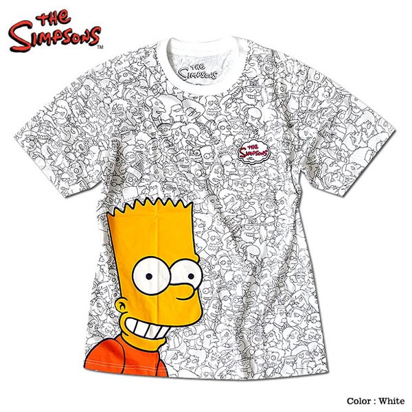 タグ付き　シンプソンズ　simpsons 総柄　シャツ The Simpsons シンプソンズ 総柄 キャラクタープリントTシャツ