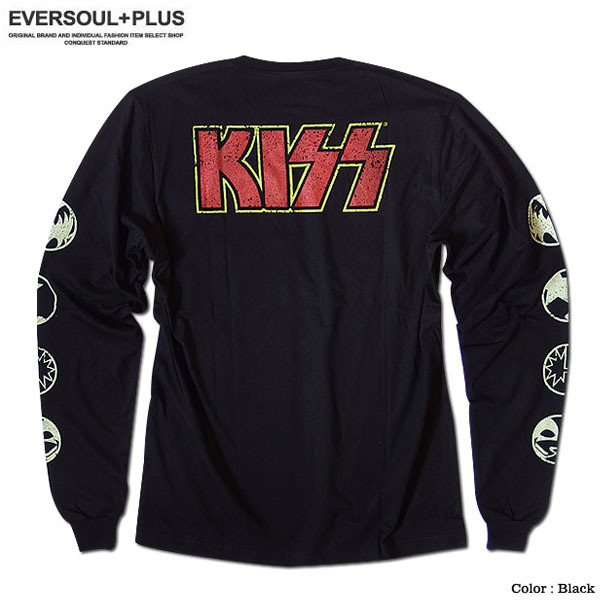 KISS ロンTシャツ Lサイズ 黒 KISS キッス ロングスリーブ Tシャツ キス ステージ ロンT END