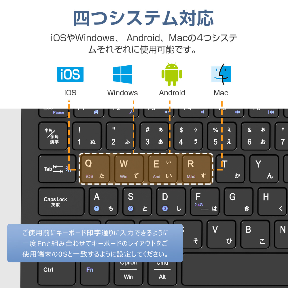 Bluetooth клавиатура беспроводная клавиатура 2.4GHz клавиатура японский язык расположение Type-C конверсионный адаптор есть беспроводной Windows Mac iOS Android соответствует 