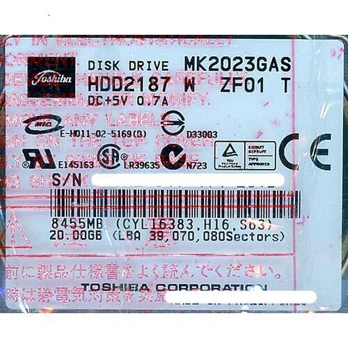 TOSHIBA MK2023GAS 内蔵型ハードディスクドライブの商品画像