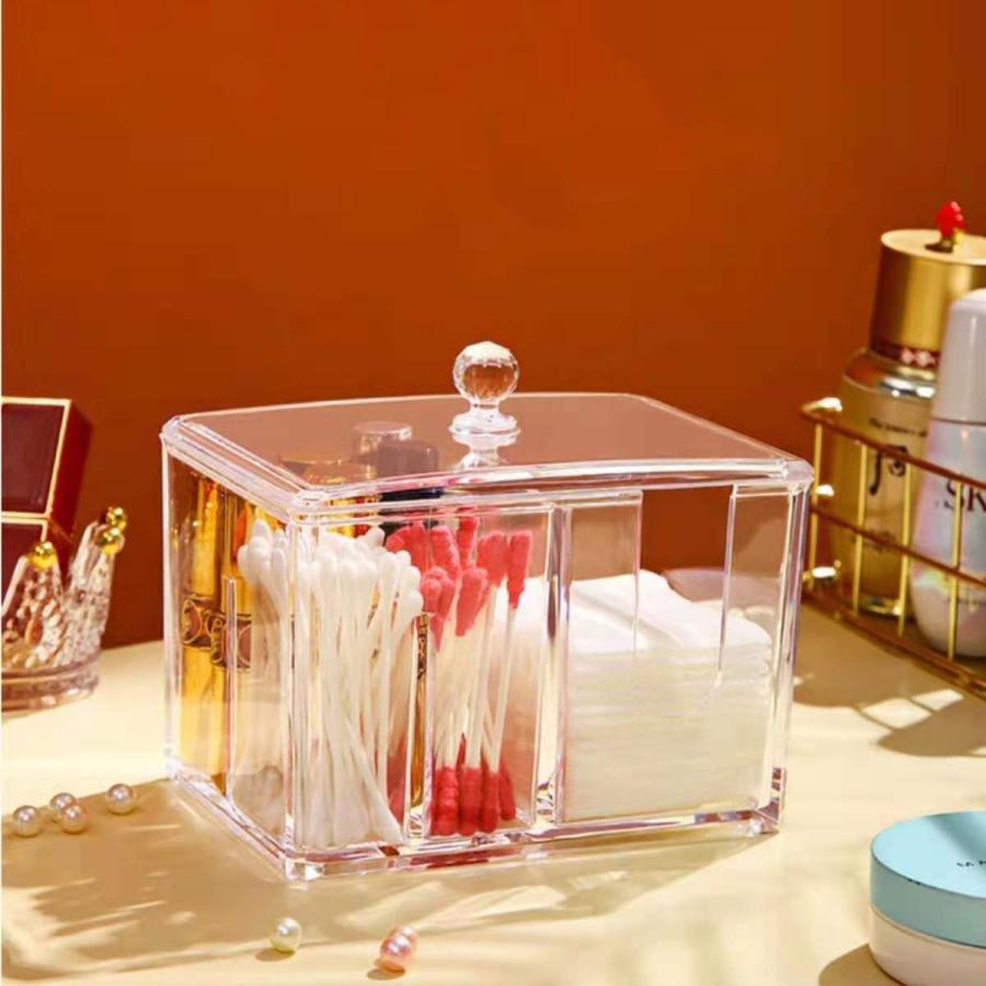  cotton cotton swab case box cosmetics make-up tool storage case cover attaching face washing pcs lavatory clear transparent 