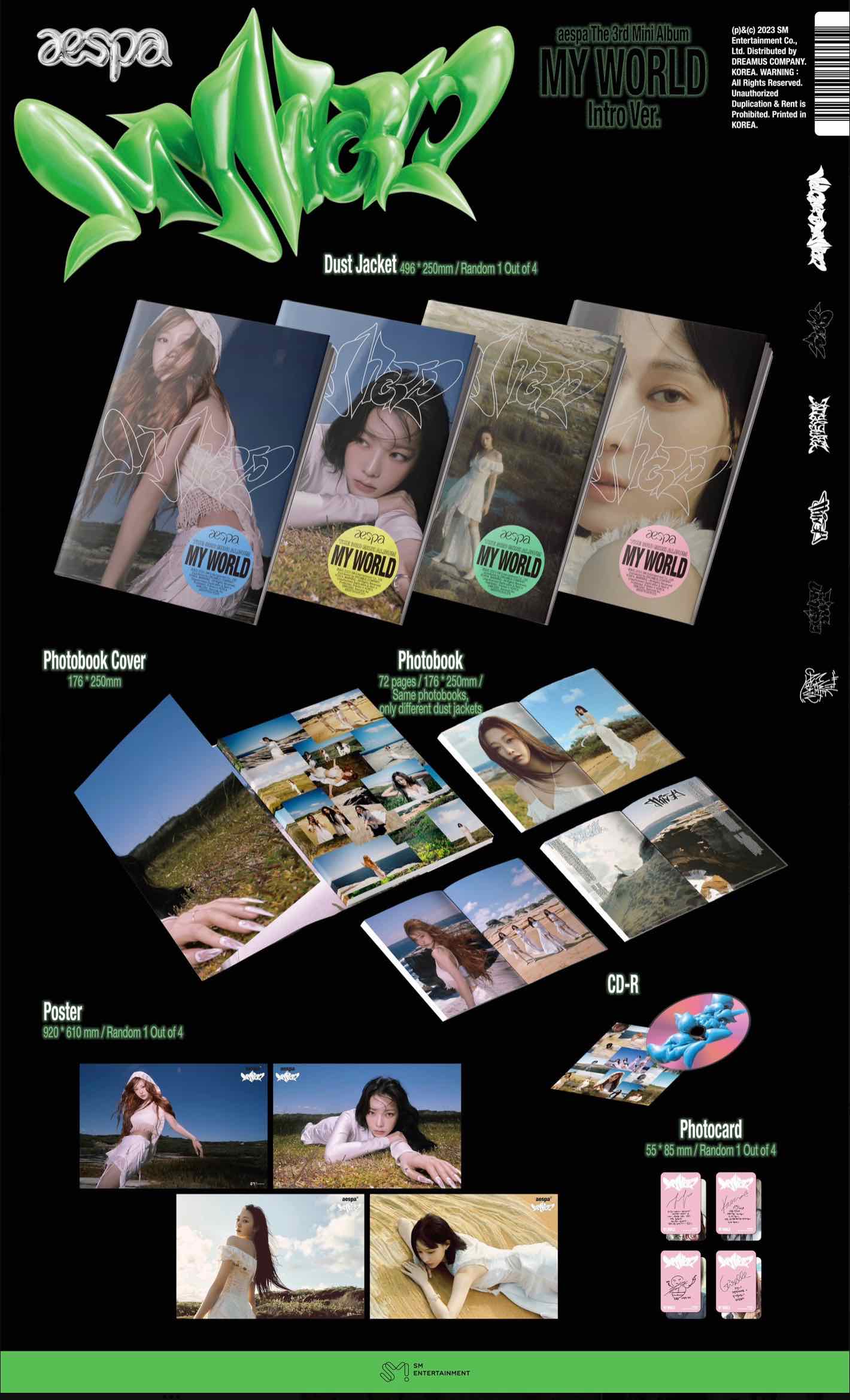 AESPA - MY WORLD 3RD MINI ALBUM INTRO Ver CD Korea record official album espa VERSION selection 