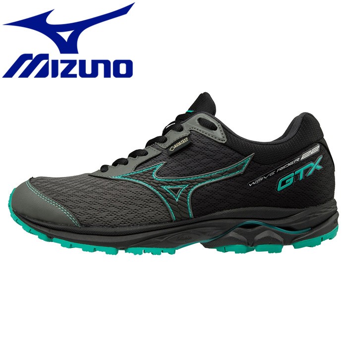 MIZUNO ウエーブライダーGTX J1GD1879 （ダークグレー×ブラック×グリーン） ランニングシューズ レディースの商品画像