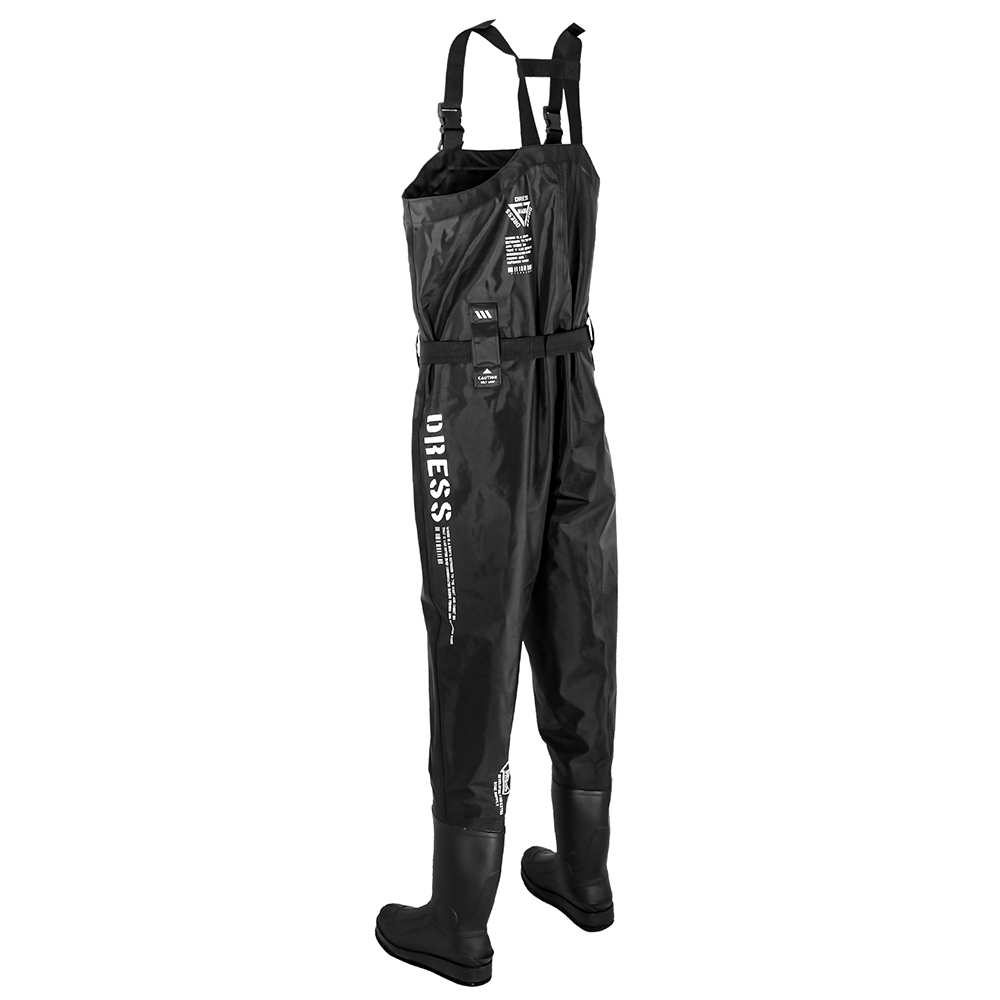 DRESS chest high waders Airborne trunk attaching boots [ black / Stealth gray / mat bronze ]( radial sole )