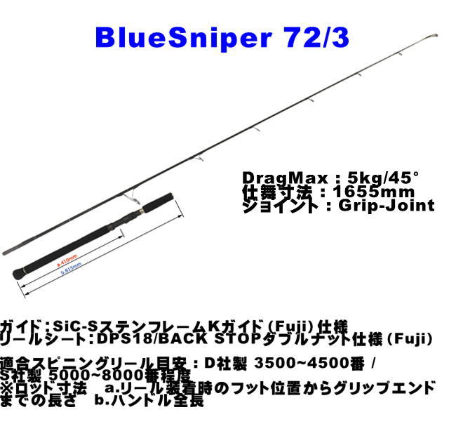 【最終値下げ】ヤマガブランクス　ブルースナイパー72/3 YAMAGA Blanks ブルースナイパー ボートキャスティング 72/3 釣り