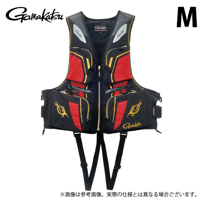 がまかつ フローティングベスト GM2193 （ブラック×ゴールド） L 釣り