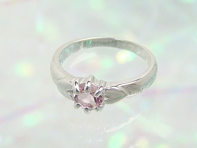  драгоценности детское кольцо K10 белое золото розовый турмалин 