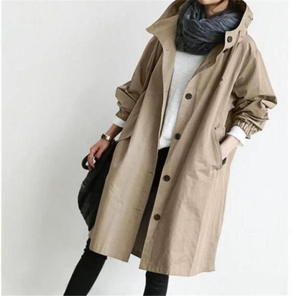 [1 rank continuation acquisition ]... middle light coat lady's autumn protection against cold military long hood spring coat trench coat moz jacket 