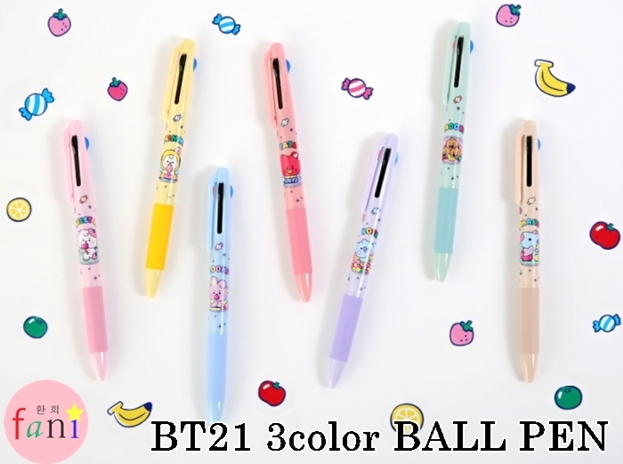 BT21 BABY 3 color ballpen JELLY CANDY 0.7mm / member 7 kind selection another 3COLOR BALLPEN