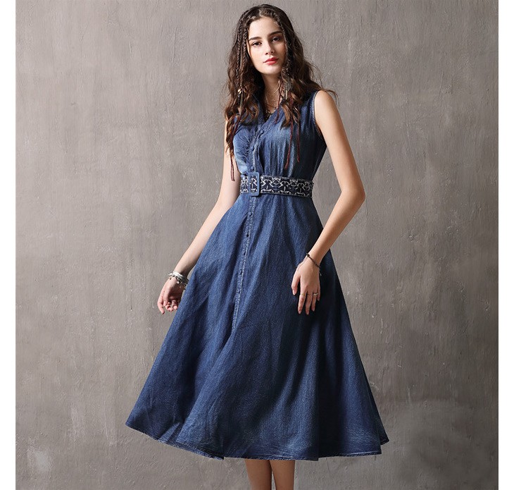 魅力的な パーティドレス セレブファッション ワンピース デニム ノースリーブ ロング 刺繍 他と被らない 大人エレガント 着痩 送料無料 ファッション姫 通販 Yahoo ショッピング 新品本物 Www Iccostierovico Edu It