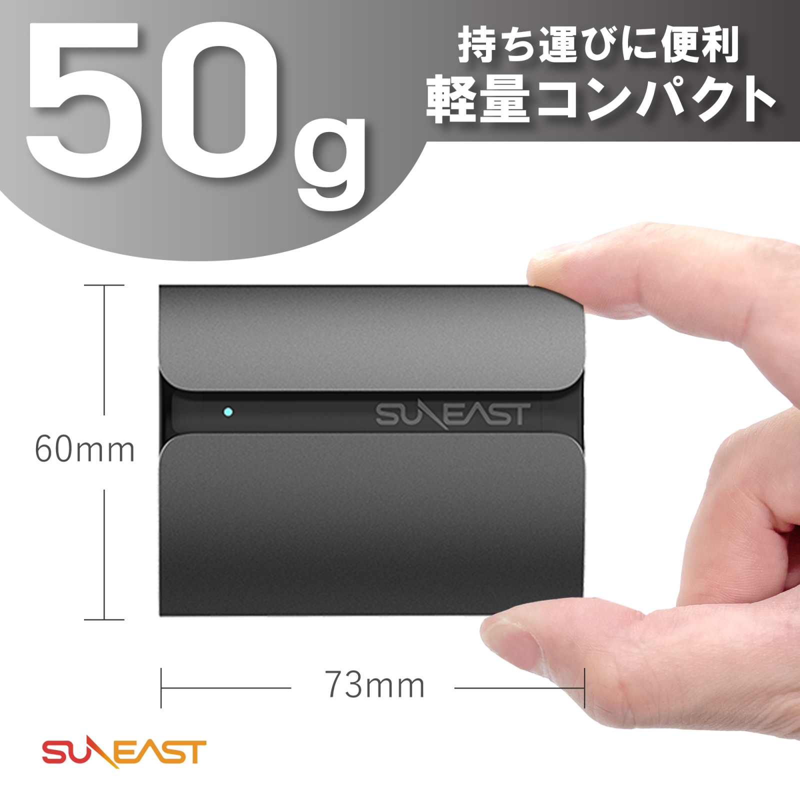 SUNEAST portable SSD 2TB 3 year guarantee USB3.1 Type-C R:560MB/ second USB Type-C conversion adaptor attaching .ssd attached outside 2tb SE-PSSD01AC-02TB
