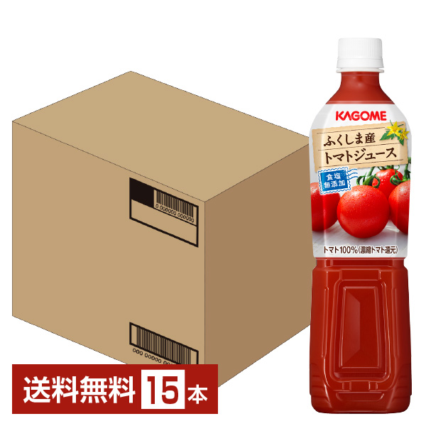 KAGOME ふくしま産トマトジュース 食塩無添加 720ml ×15本 ペットボトル 野菜ジュースの商品画像