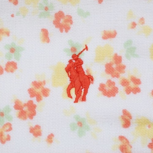  new old goods Ralph Lauren woshu towel RALPH LAUREN brand wrapping free Polo embroidery flower pattern gauze hand towel orange 110124 free shipping 