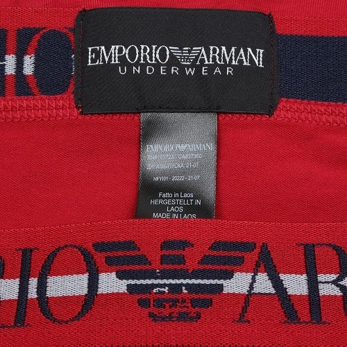  box none EMPORIO ARMANI Emporio Armani waist Logo cotton stretch Brief pants red 23/3/2 090323 free shipping 