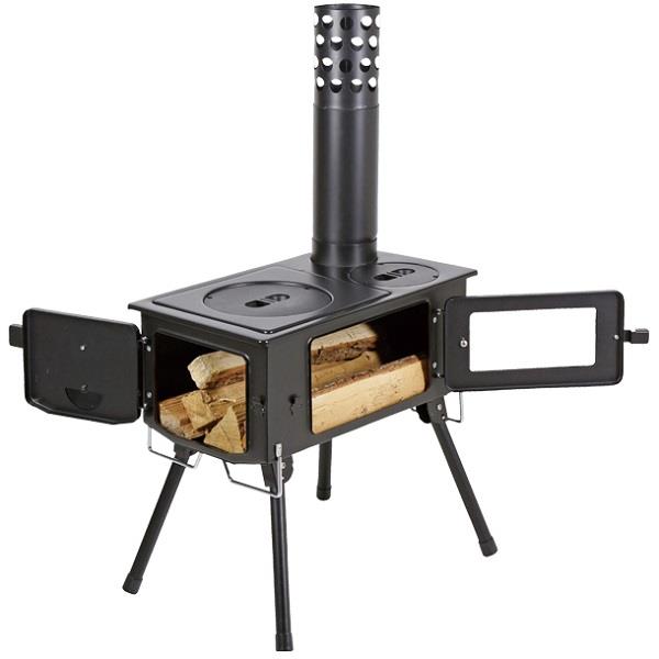 CAPTAIN STAG KAMADO（かまど）煙突ガラス窓付角型ストーブ UG-75の商品画像