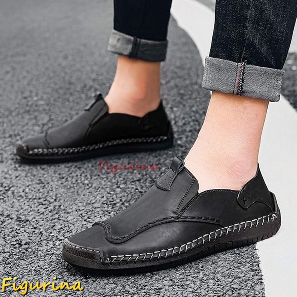 туфли без застежки deck shoes low cut натуральная кожа Loafer мокасины подушка обувь для вождения мужской легкий "дышит" широкий 