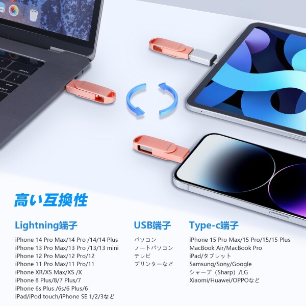 [MFi certification ]iPhone usb memory iphone/android/PC correspondence USB memory flash Drive Lightning/type-c connector k